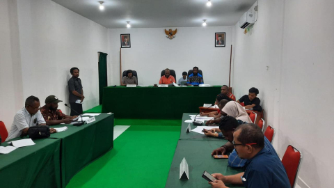 Bawaslu Kab Pegunungan Bintang Mengikuti Simulasi Sidang Penanganan Pelanggaran.